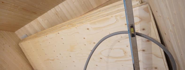 Acoustic tongue and groove panels in storage at the Hush warehouse